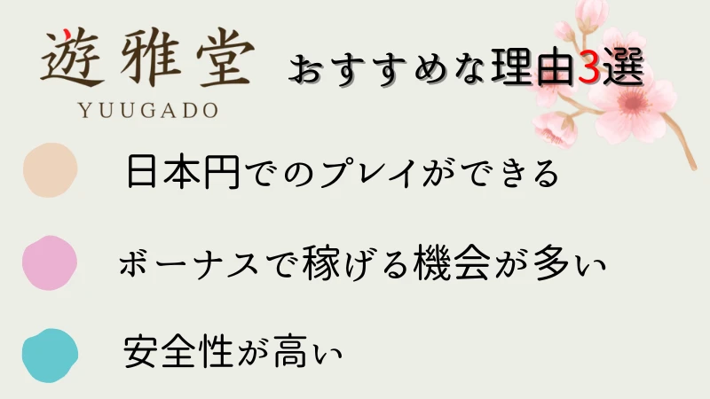　遊雅堂　商標　解説　入出金・登録方法　おすすめ