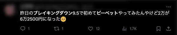 ブレイキングダウン　賭け　評判・口コミ