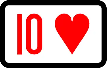 トランプ　10 ハート