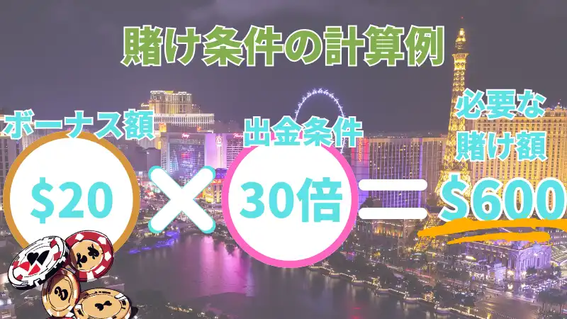 オンカジ 初回入金ボーナス 賭け条件