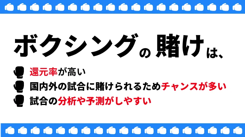 ボクシングの賭けがおすすめな理由