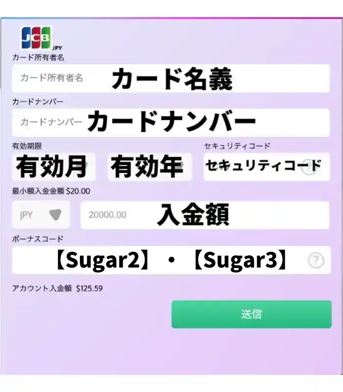 プレイオジョ 入金ボーナスコード 入力画面