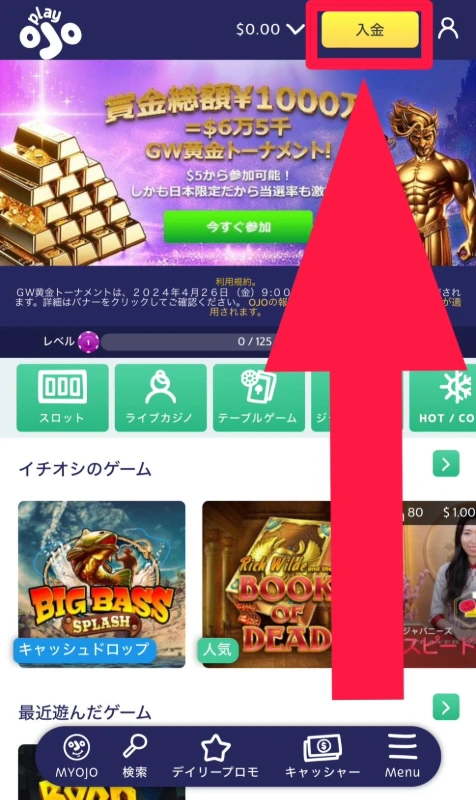 プレイオジョ 入金方法