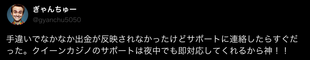 クイーンカジノの口コミ3