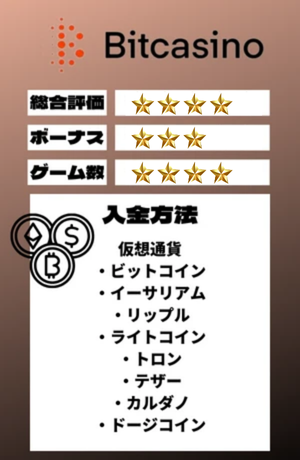 オンラインカジノ おすすめ ビットカジノ