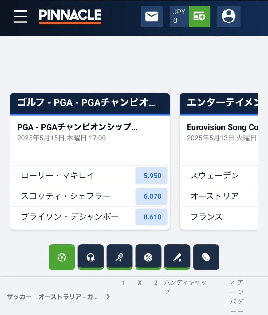 ピナクルスポーツ(Pinnacle) 入金手順